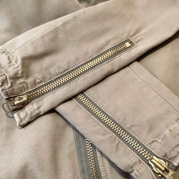 Nili Logan Olive Green Cotton Canvas Double Zip Moto Utility Jacket 6 - Picture 10 of 10